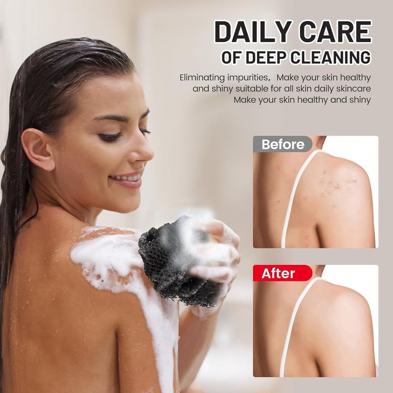 Ember and Root African Exfoliating Body Net Sponge, Ember and Root African Net Sponge, Exfoliating Towel, Exfoliating Washcloth Face & Body Scrub Towel for All Skin Types, Gentle Exfoliation (Bronze)
