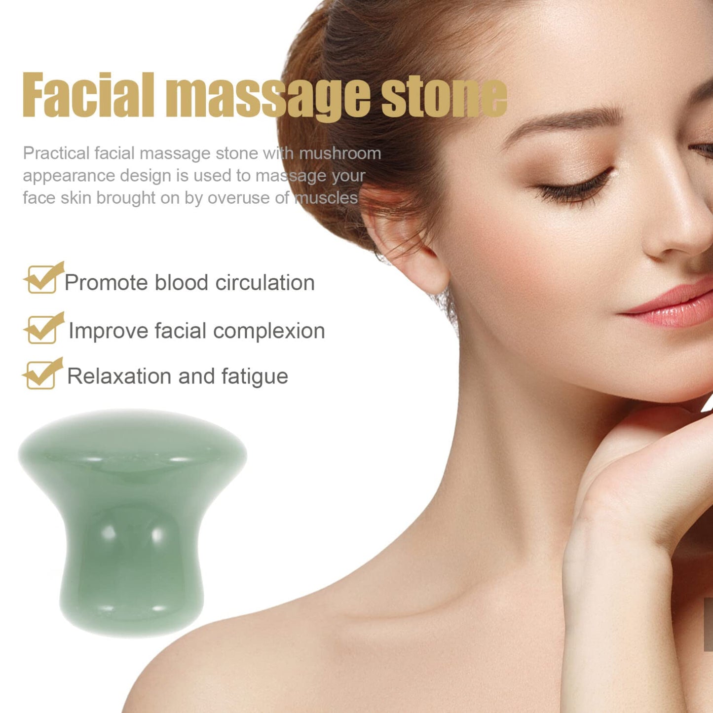 Uonlytech Gua Sha Tools Skin Care Set Tools Quartz Health Jade Jade Roller Stones Mushroom Remove Wrinkles for Home Spa, Green Skin Care Tools