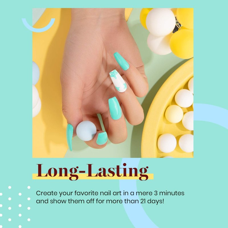 Beetles Teal Gel Nail Polish - Cascade Green 15ML/0.51Fl Oz, Teal Neon Gel Polish, Soak Off UV LED Summer Nails Art Design Manicure Salon DIY Home Neon Nails