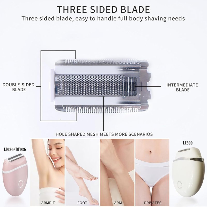 BEAUTISILK Replacement Shaving Heads - 4-Pack with 2 Cleaning Brushes for Women's Electric Shavers