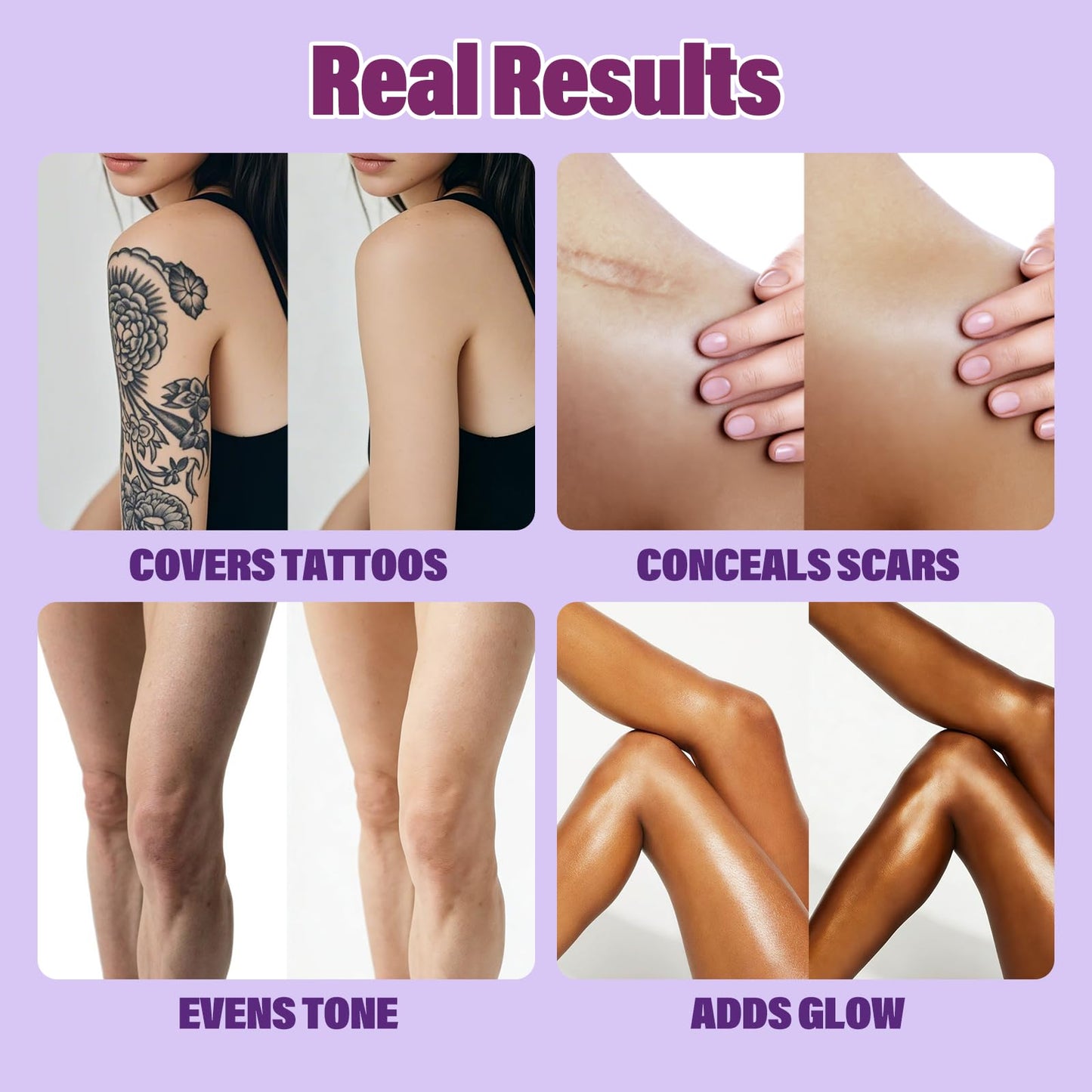 Tattoo Cover Up Makeup Waterproof, Leg and Body Makeup, Long Lasting Body Foundation for Flawless Looking, Easy Application, Natural Radiance (1 PC)