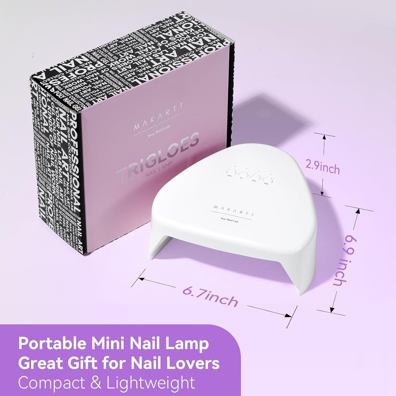 Makartt UV Nail Lamp - 41mW/cm² Gel Polish Dryer with 18 LED Beads & Auto Sensor | White Triangular Design