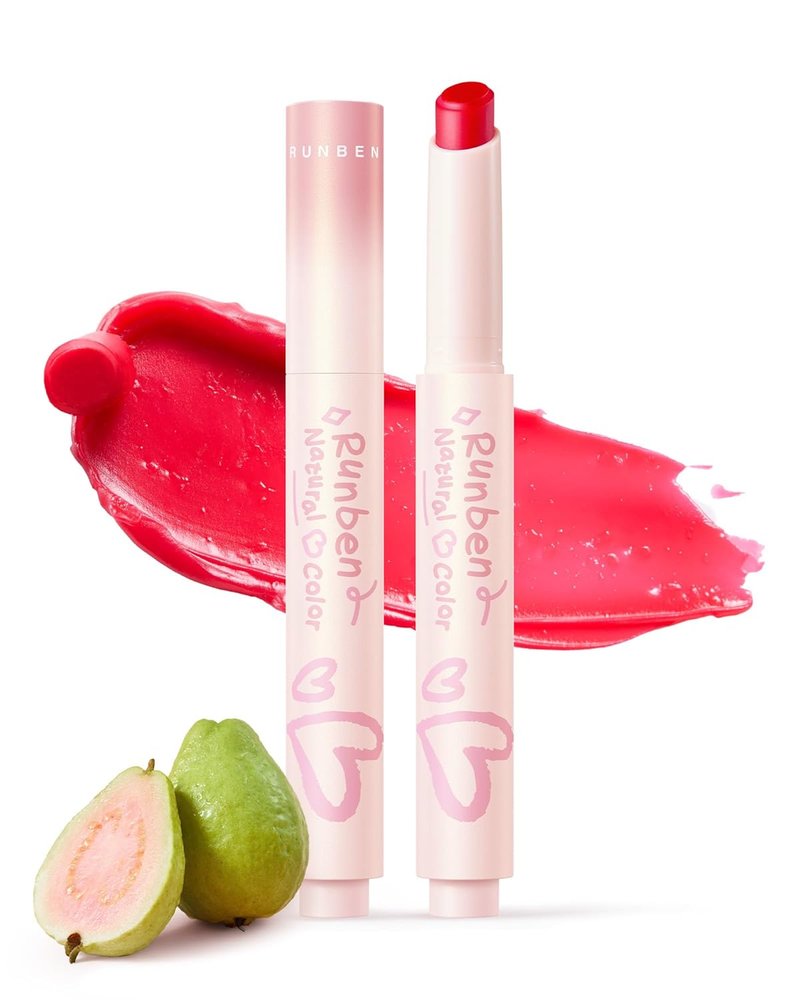 RUNBEN Kids Tinted Lip Balm, Pink Guava Lips Gloss, 24H Moisturizing, Safe & Non-toxic Lipstick for Kids & Teen, Birthday Makeup Gift for Girls