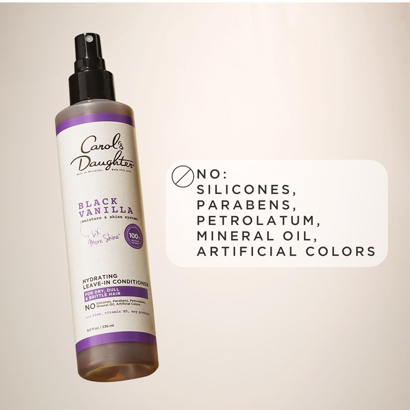 Carol's Daughter Black Vanilla Leave In Conditioner for Curly, Wavy or Natural Hair, Moisturizing Hair Care for Dry, Dull or Brittle Split Ends, 8 Fl Oz