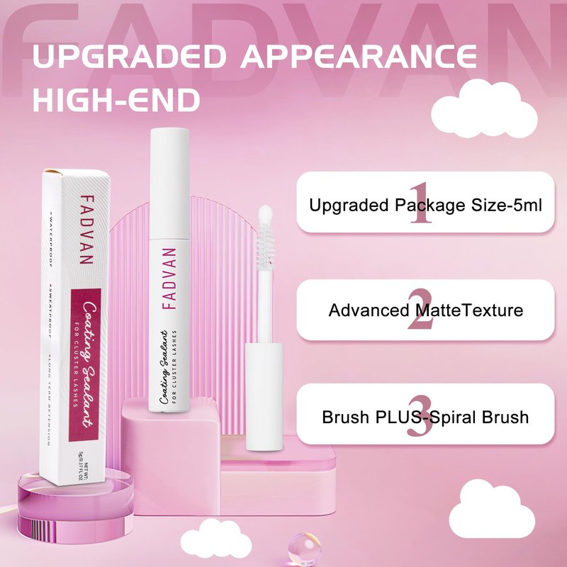 FADVAN Lash Sealant for Eyelash Extensions - Professional Overnight Sealer & DIY Coating, Long-Lasting Up to 2 Weeks Clear (5ml)