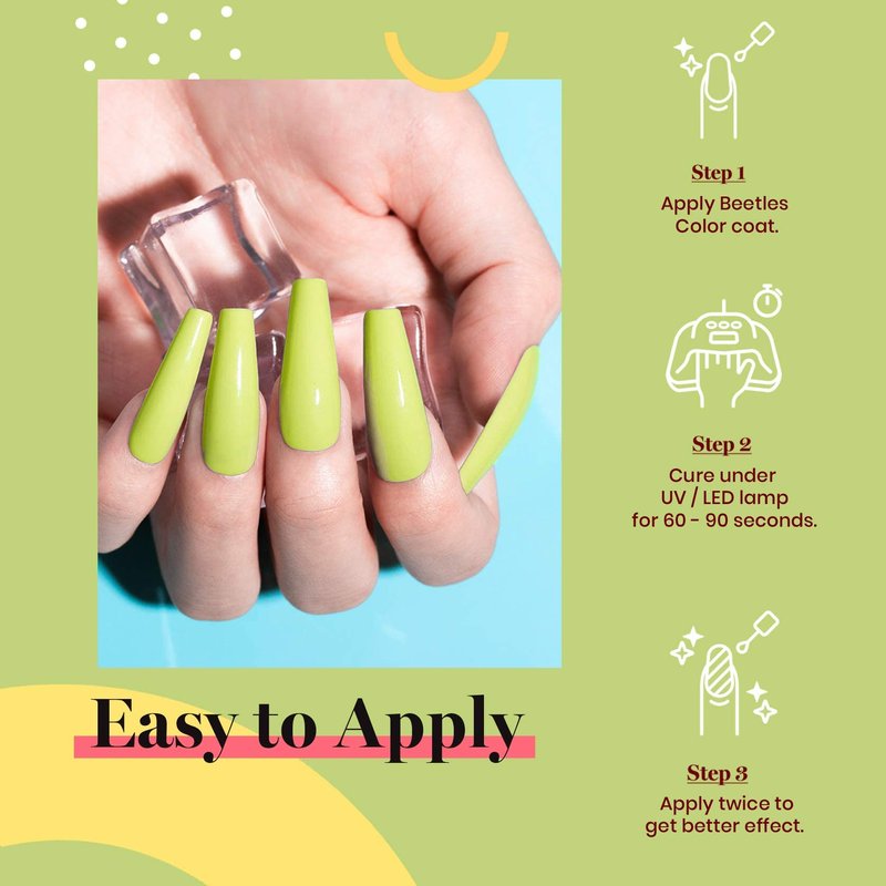 Beetles Neon Green Gel Polish - Vibrant Lime 15ML/0.51Fl Oz, Neon Green Gel Nail Polish, Soak Off UV LED Lamp Nails Art, Long-Lasting Manicure Salon DIY Home Summer Nails