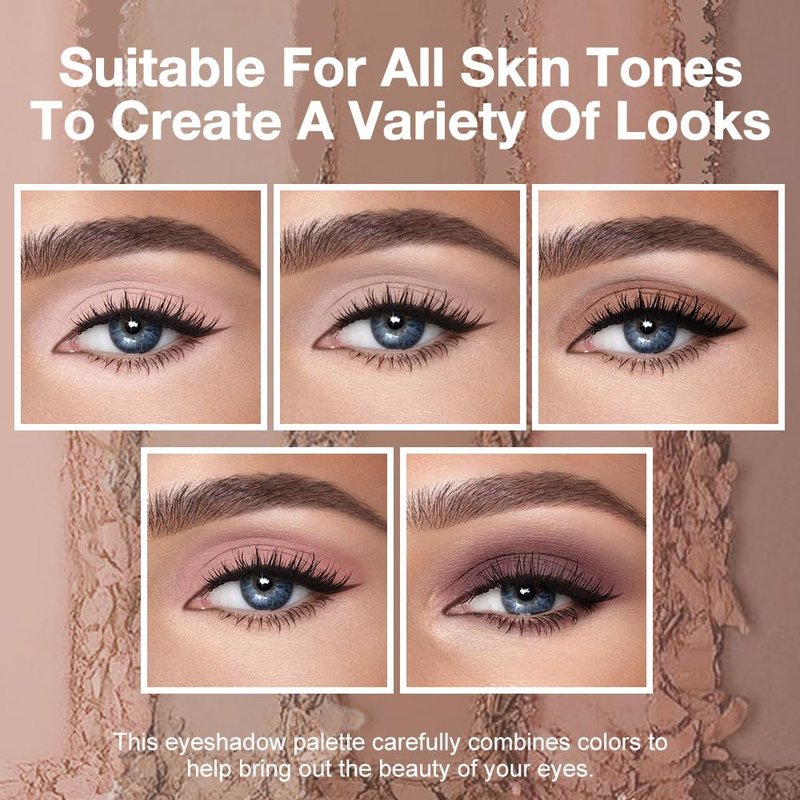 KXmzeG Nude Matte Eyeshadow Palette Makeup,5 Natural Nude Brown Light Brown Cool-Toned Natural Eye Shadow Palette Makeup, Smooth Blendable Texture, Long Lasting Naturing-Looking (02#, Pack of 1)