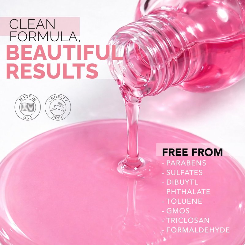 Perfect Formula Pink Gel Coat – Rosey Glow Nail Strengthener & Keratin Treatment, 0.6 oz - Protein-Rich, Glossy Pink Gel Nail Polish for Damaged Nails | Supports Growth & Repair