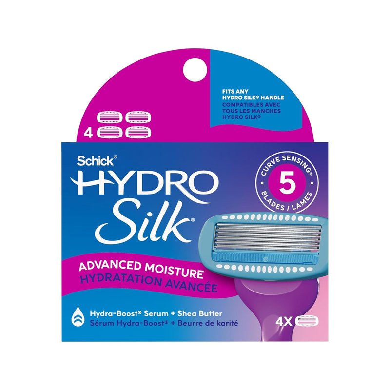 Schick Hydro Silk Razor Blade Refills - 5-Blade Moisturizing Razors for Women | 4 Count