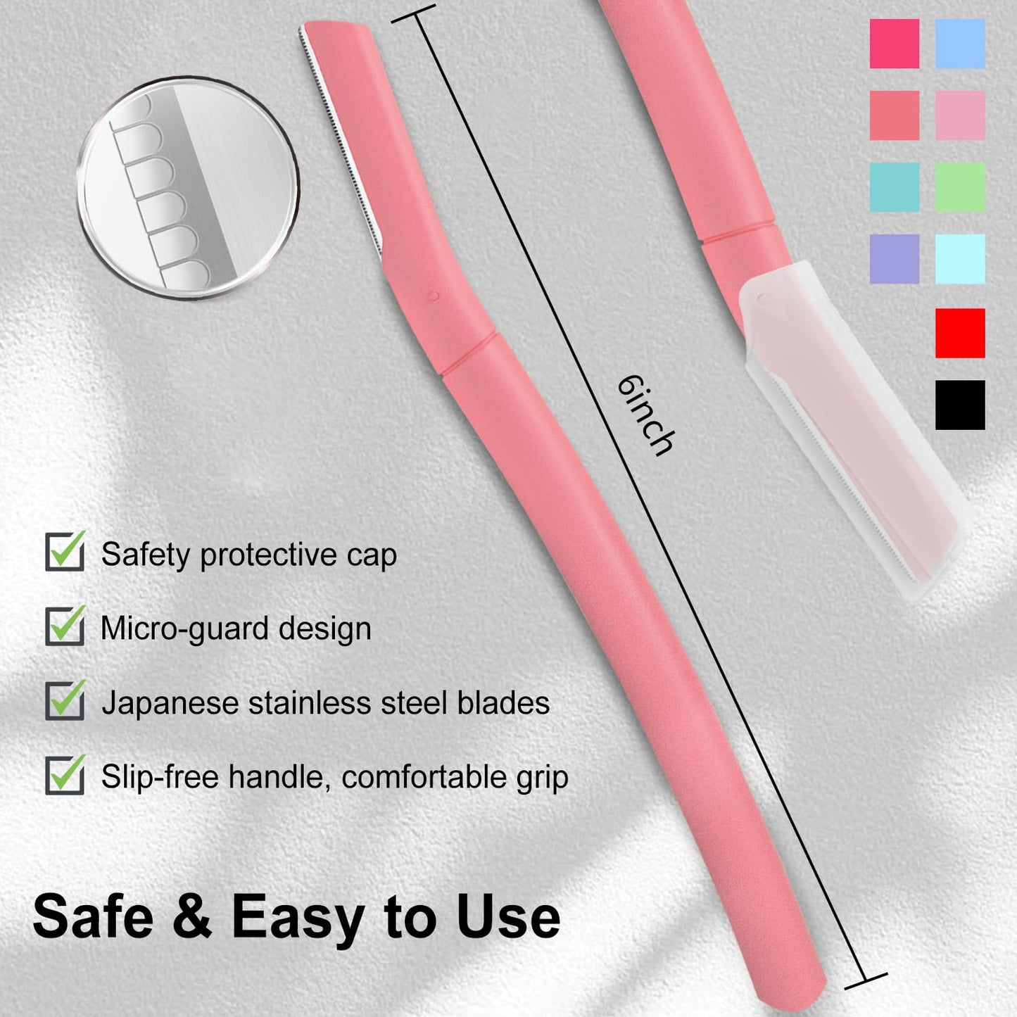 Dermaplane Razor, Face Razors for Women, Dermaplaning Tool with Microblades for Face, Gentle Facial Exfoliation, Peach Fuzz Removal and Eyebrow Shaping, Skin Care Tool for Smoother Skin, Blush