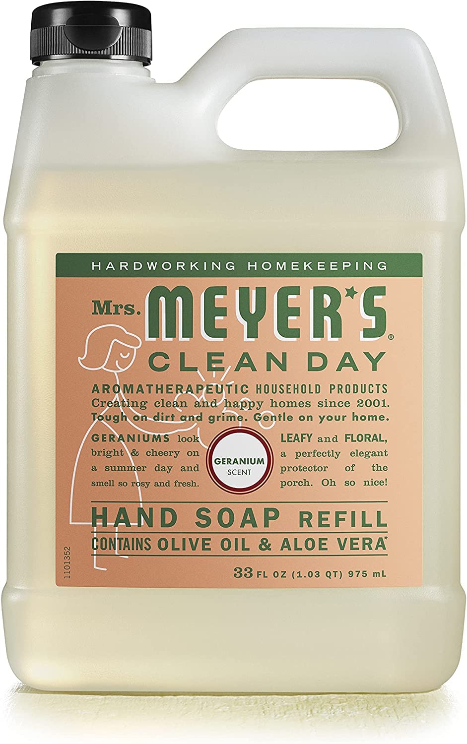 Mrs. MEYER'S´s Clean Day Hand Soap Refill, Geranium, 33 Fl Oz (Pack of 4)