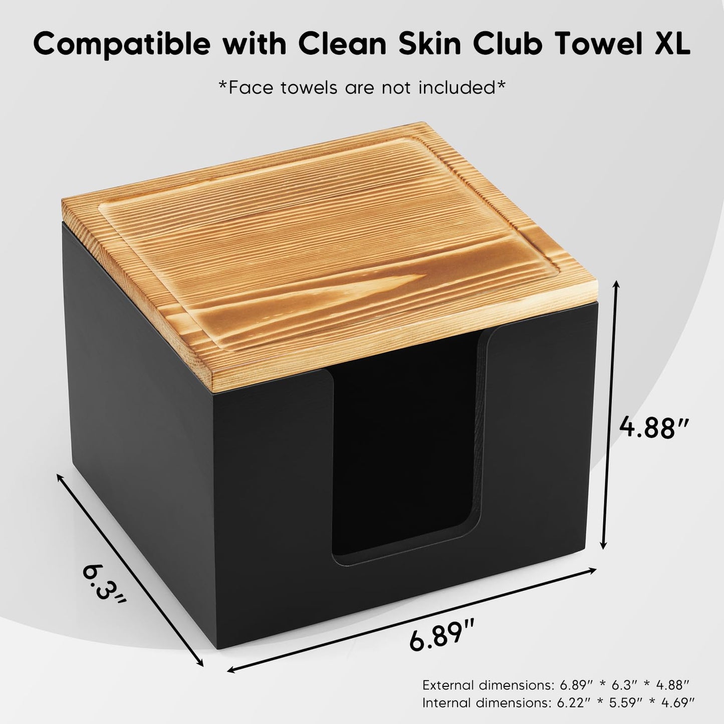 ZMZKKLL Disposable Face Towel Holder Box - Wood Facial Container Compatible with Clean XL - Towel Storage Makeup Organizer for Vanity, Bathroom Organization (Excluding Facial Towels)