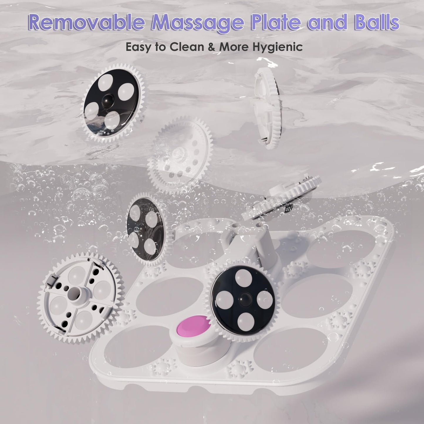 Ranjova Collapsible Foot Spa Electric Rotary Massage, Foot Bath with Heat, Bubble,Temp Control, and 24 Motorized Shiatsu Massage Balls, Pedicure Foot Spa Tub for Stress Relief (Black)