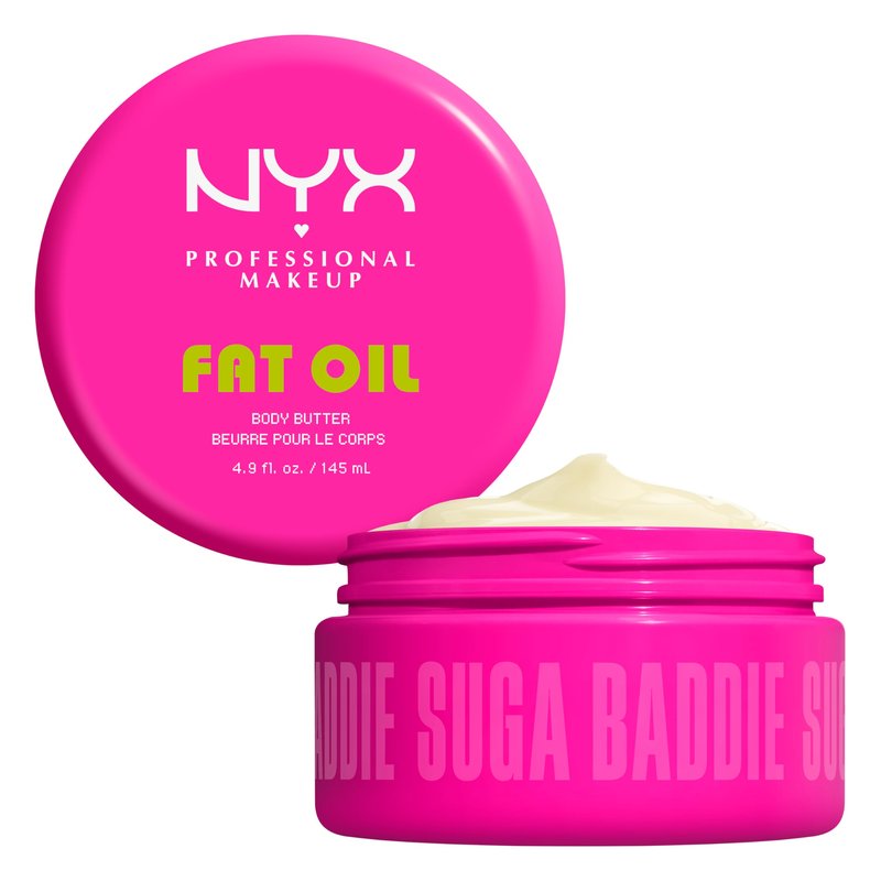 NYX PROFESSIONAL MAKEUP Fat Oil Body Butter in Suga Baddie, Vanilla Scented Body Cream with Avocado Oil and Shea Butter for 24 HR Hydration, Fast Absorbing, Whipped Formula, Vegan & Cruelty-Free