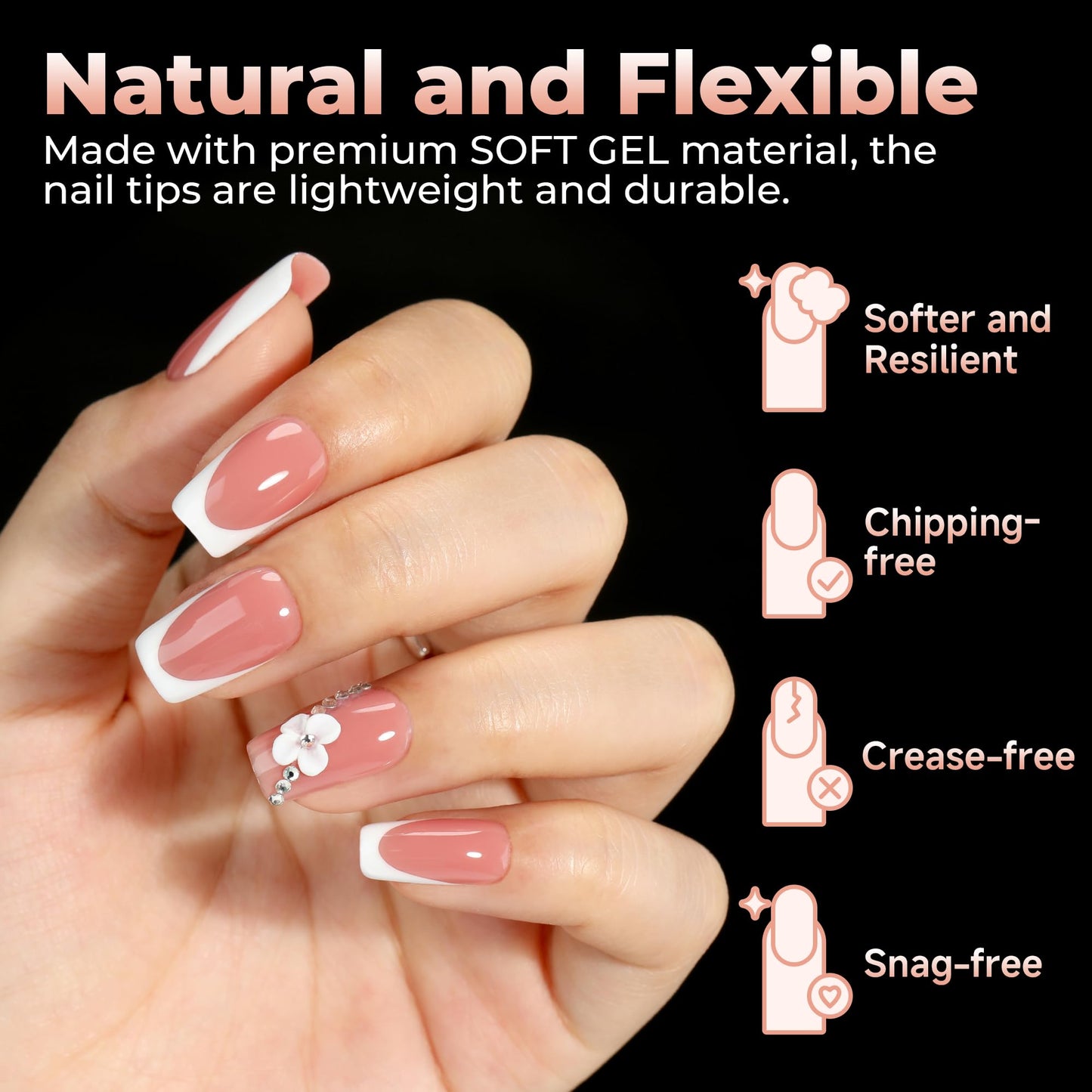 UNA GELLA Nail Tips Short Square, Pre-buff Matte Gel Nails Tips Short Square Nail Tips 120pcs Clear Full Cover False Fake Nails for Nail Extensions DIY Home Salon 12 Sizes for Women