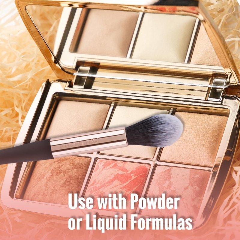Profusion Cosmetics Small Tapered Powder Brush - Dense Application, Soft Touch Matte Finish | Lightweight Design