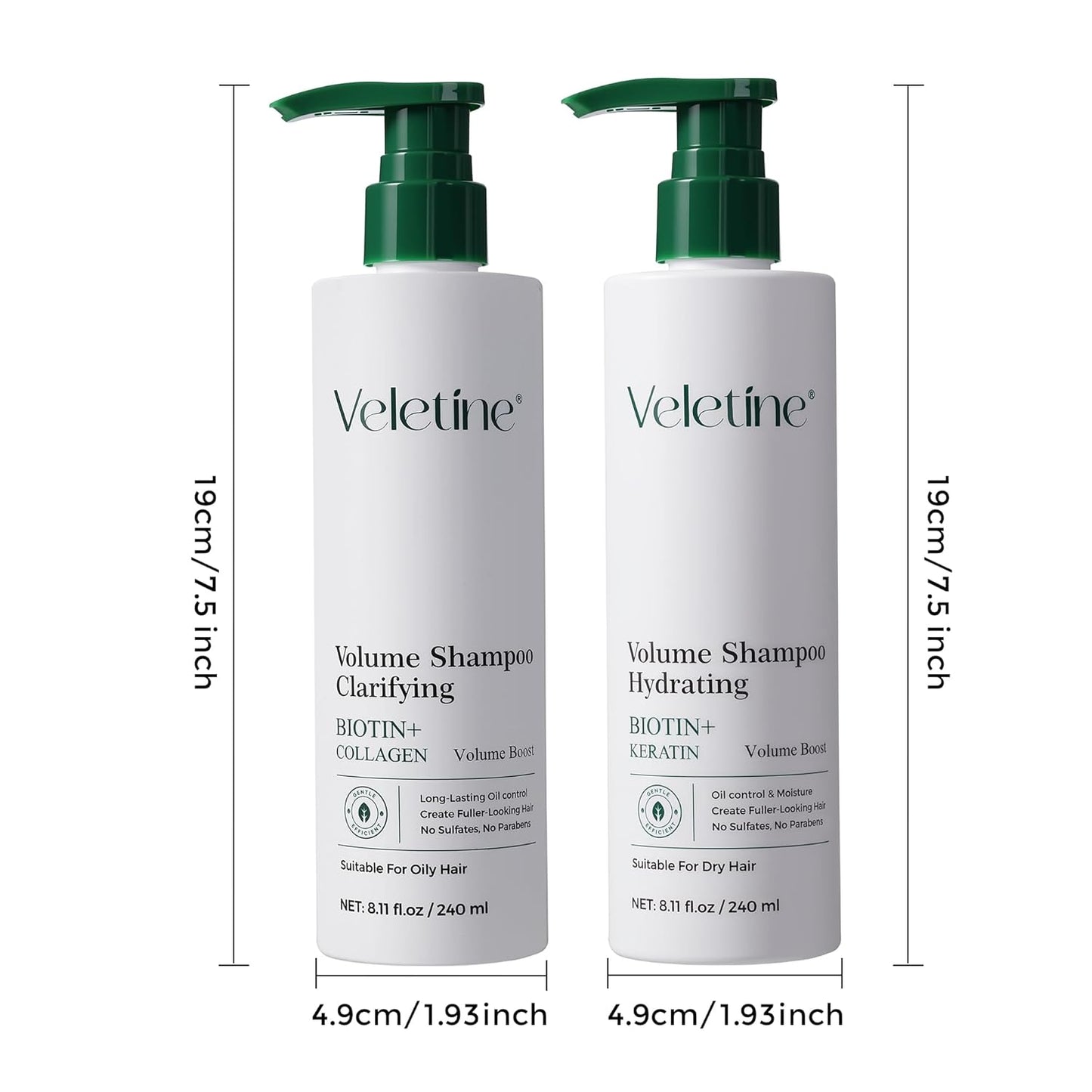 Volumizing Shampoo for Fine Oily Hair - Adds Long-Lasting Volume & Shine | Biotin & Ginger Root Extract, 240ml/8.11oz