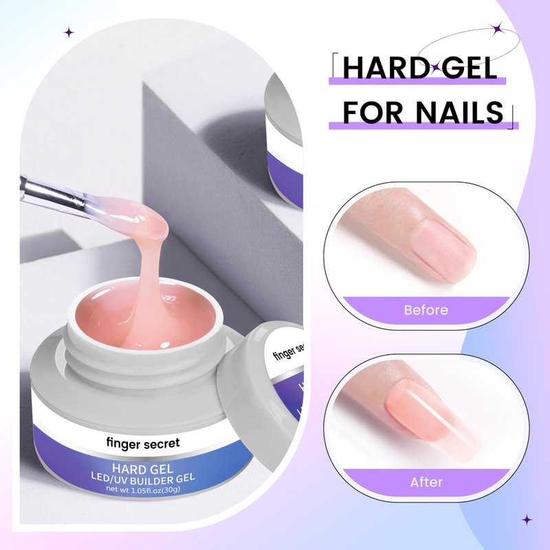 Hard Gel Builder Gel for Nails Durable Strong Long-lasting Nude 3D Sculpting Nail Extension Nail Builder Kit 1.05oz (nude, 1fl.oz)