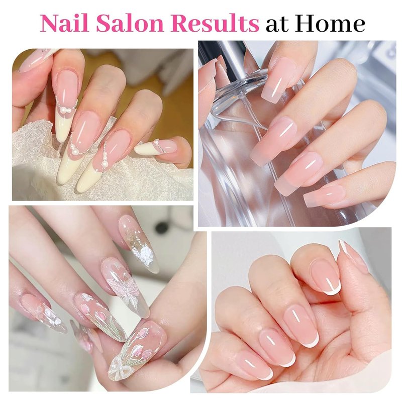 QIEK Gel Nail Polish Builder, 8-in-One Builder Pink Nail Polish Strengthener Glue Apex Enhancement Extension Hard Building Nude Gel LED Lamp Cured Rubber Base Coat for DIY Beginner & Salon Manicure