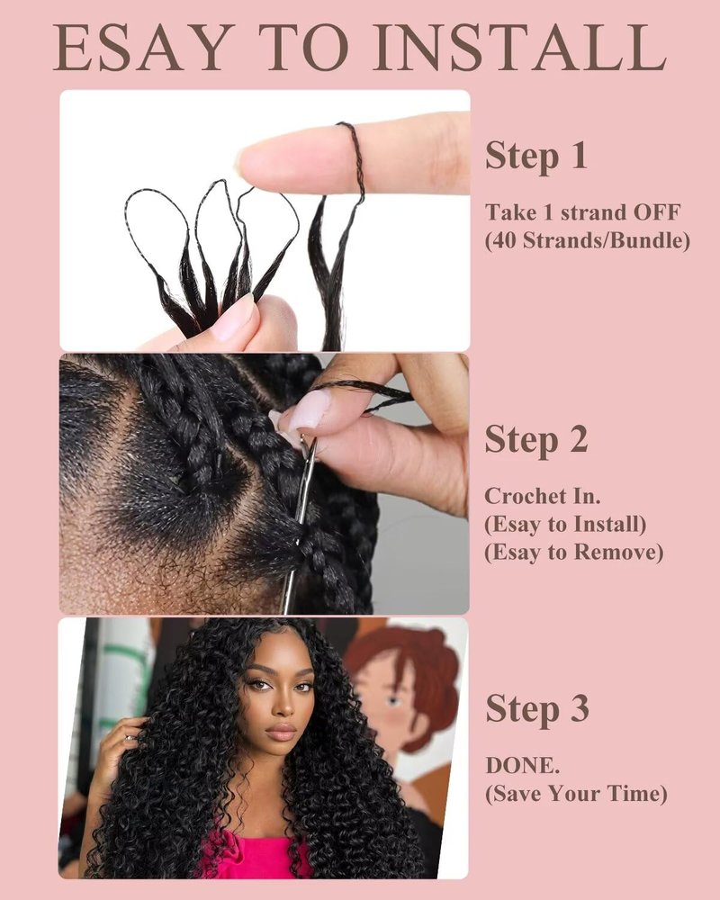 Human Crochet Hair for Black Women, 18 Inch Feather Human Hair Crochet Extensions 55g 40 Strands, Miracle Knots Hair Bundles, Soft Lightweight Deep Wave Texture for Protective Styles