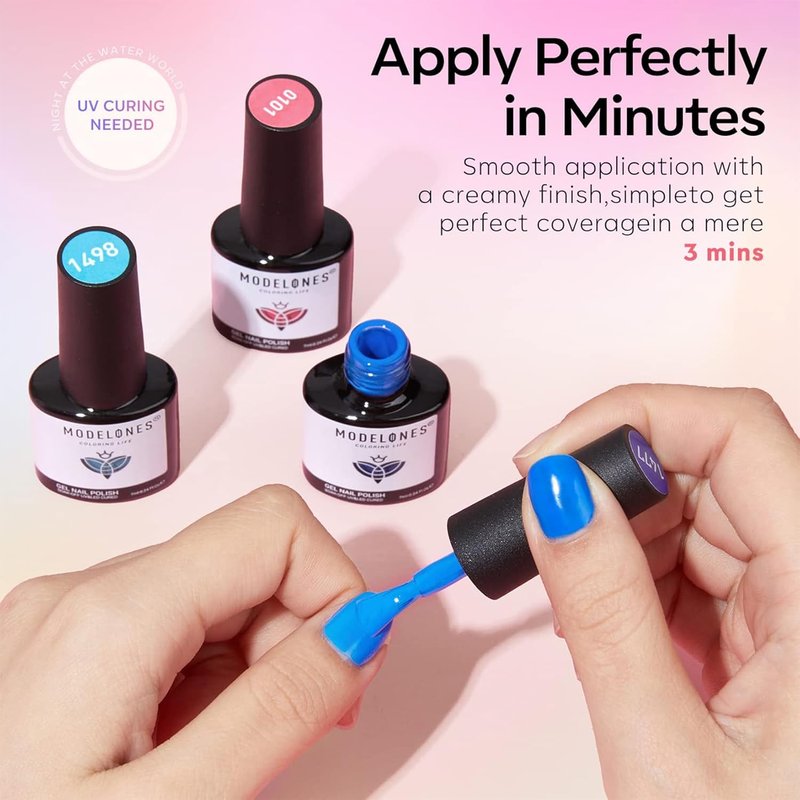 Modelones Gel Nail Polish Set - 6 Vibrant Neon Colors for Spring/Summer | Soak Off LED Manicure Gift
