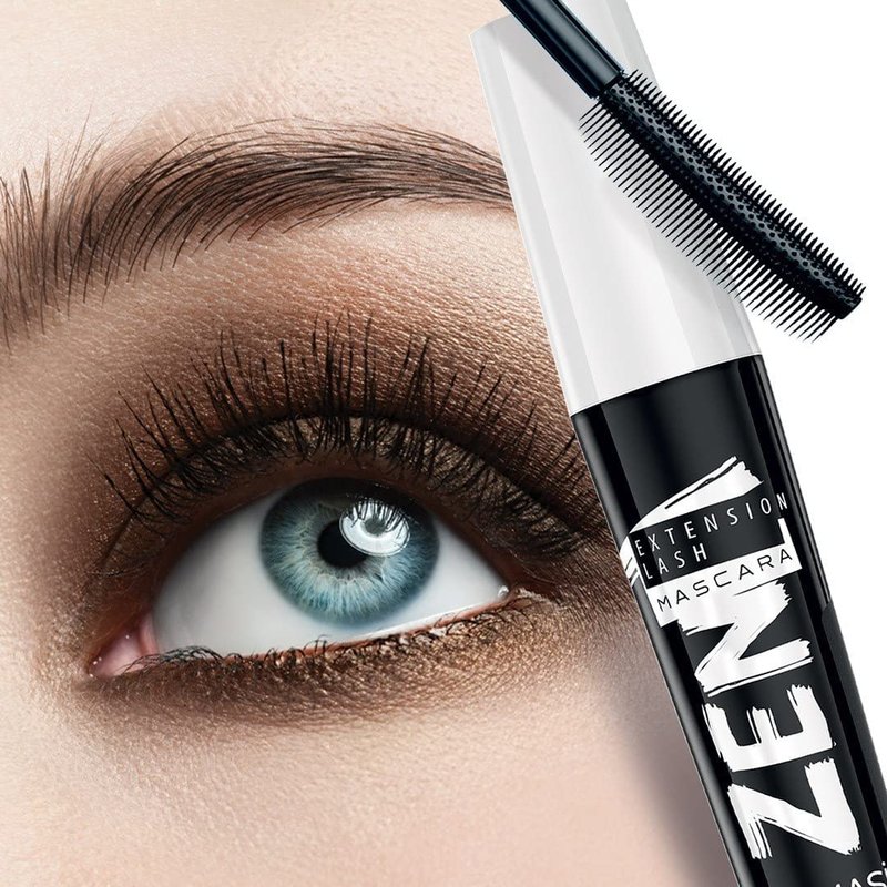 FARMASi Zen Extension Lash Mascara, Lengthening & Volumizing Effect, Clump-Free Definition, Smudge-Free Wear, Silicone Brush for Separated Fuller-Looking Lashes, Blackest Black, 0.27 fl oz