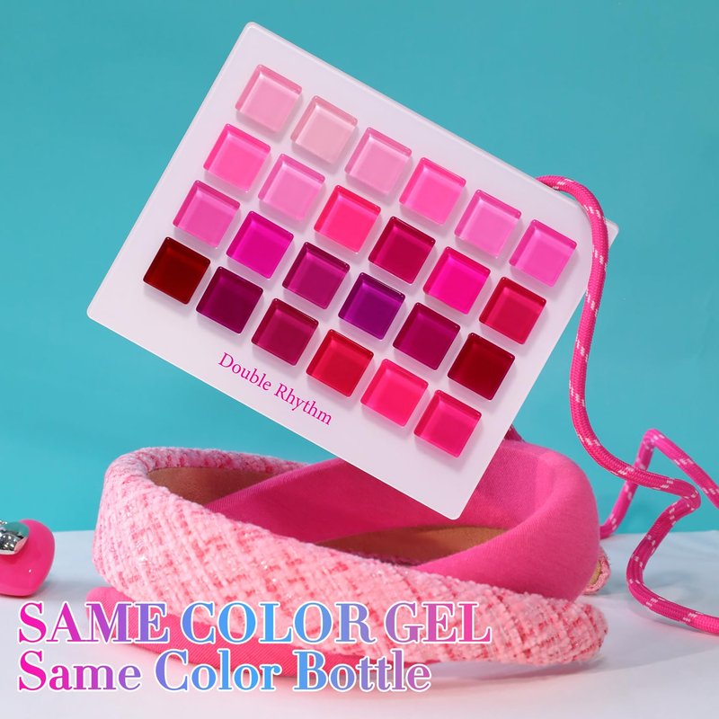 Double Rhythm 28Pcs 0.5Oz Gel Nail Polish Set Same Color Same Bottle Gel Polish Kit Nail Art Manicure Salon DIY at Home for Women