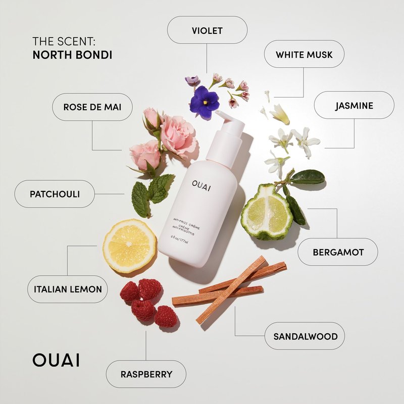 OUAI Anti Frizz Cream - Moisturizing Hair Cream with Frizz Control & Heat Protection - Provides Lasting Hydration with Jackfruit & Beetroot Extract - Paraben, Phthalate & Sulfate Free (6 oz)