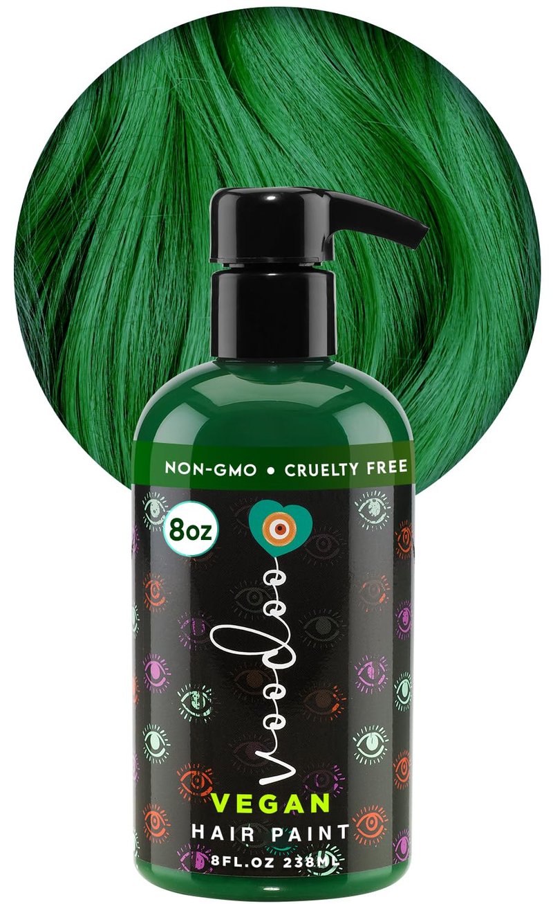 MOEHAIR Semi-Permanent Hair Color | Green Hair Dye 8 Oz | No Ammonia, Sulfate or Paraben | Vegan & Cruelty-Free | Gentle & Washable Formula | Voodoo Harmony Green Hair Color