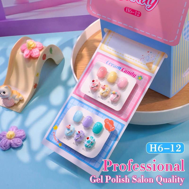 Double Rhythm Gel Polish Set - 6 Pcs Hema-Free Soak Off Kit for DIY Nail Art | Neutral Milky Colors