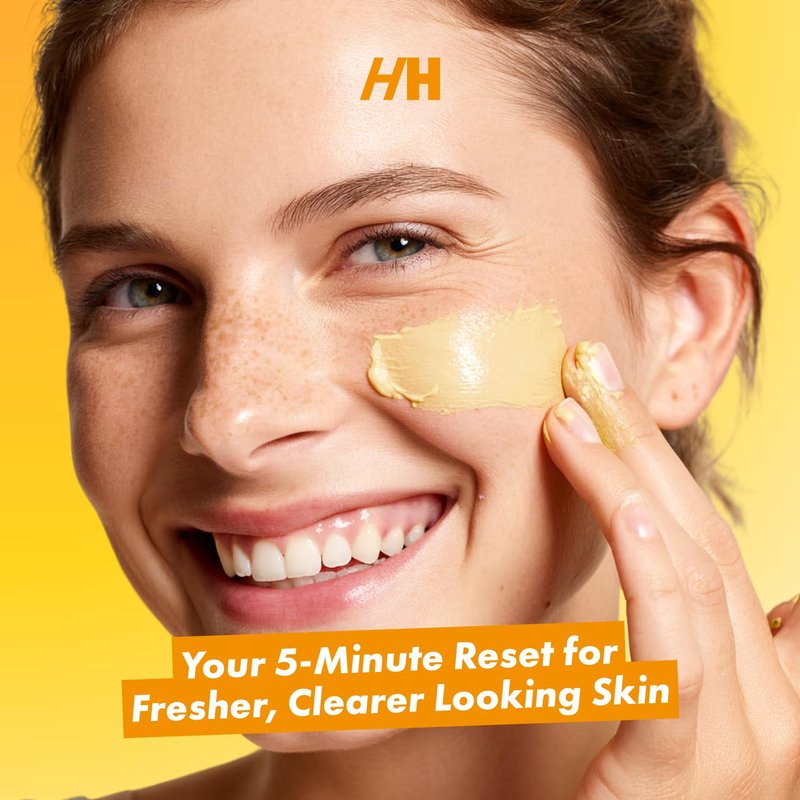 Handmade Heroes Vitamin C Turmeric Clay Mask – Facial Treatment Mask for Brightening Dark Spots, Detoxifying & Radiance – Deep Pore Cleansing for Dull, Uneven Skin