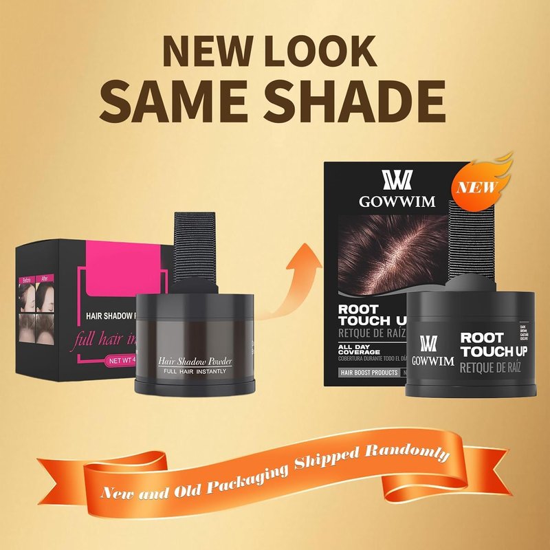 gowwim Hairline Powder(Dark Brown) Hair Root Dye, Instantly Hair Color Shadow Cover Gray Hair Root, Hair Touch-Up, Thin Hair Powder 4 g