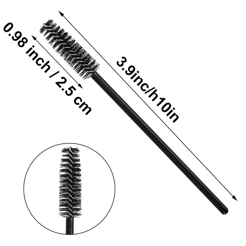 COCIDE Eyebrow Brush & Eyelash Comb - 500 Disposable Mascara Wands & Spoolies for Makeup Applications