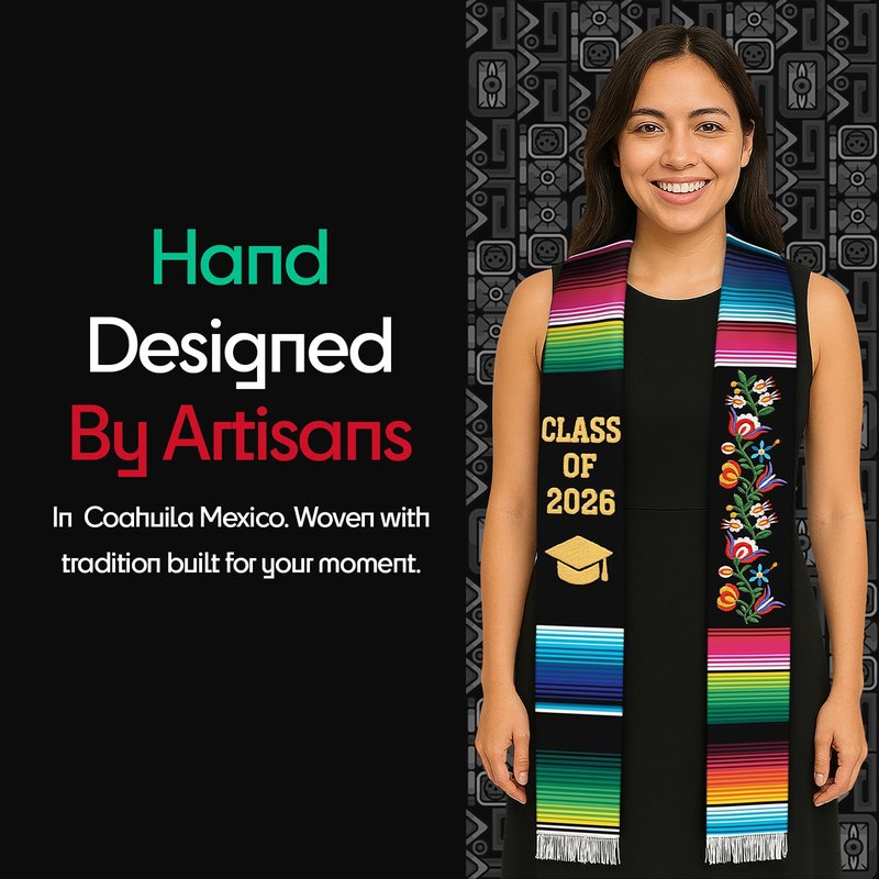 Serape Scholars Mexican Graduation Sash Class of 2026 | Mexican Graduation Stole | Estolas de graduacion 2026