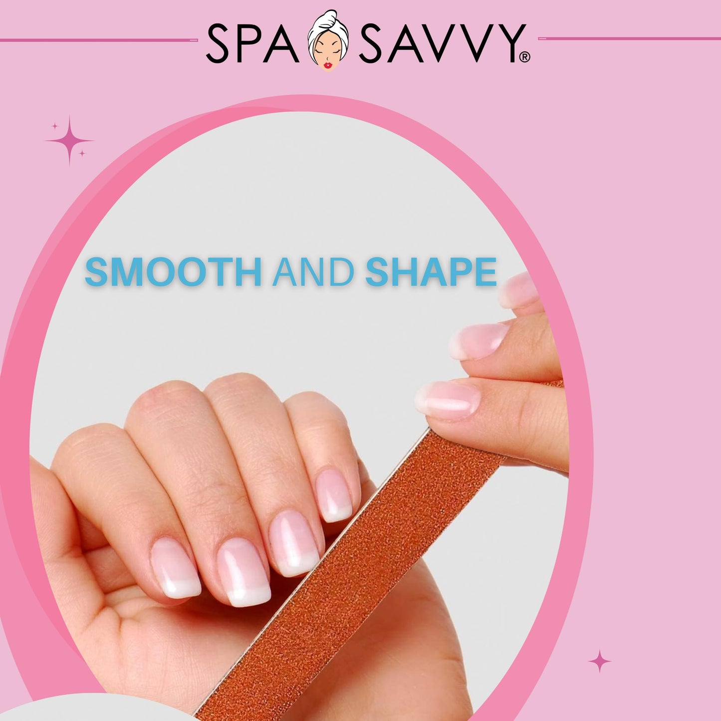 Spa Savvy Nail File Set, 30 Count, Double Sided 4.5 Inch Emery Boards for Regular, Gel, and Acrylic Nails, Pedicure and Manicure Tools