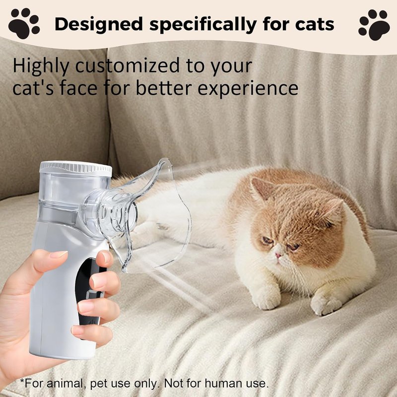 Portable Pet Humidifier Mask for Cats - Low Noise, USB Powered