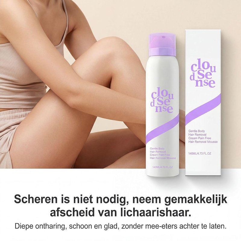 Cloud Sense Hair Removal Spray - Gentle Mousse for Sensitive Skin | 140ml Full-Body Depilatory Foam (2pcs)