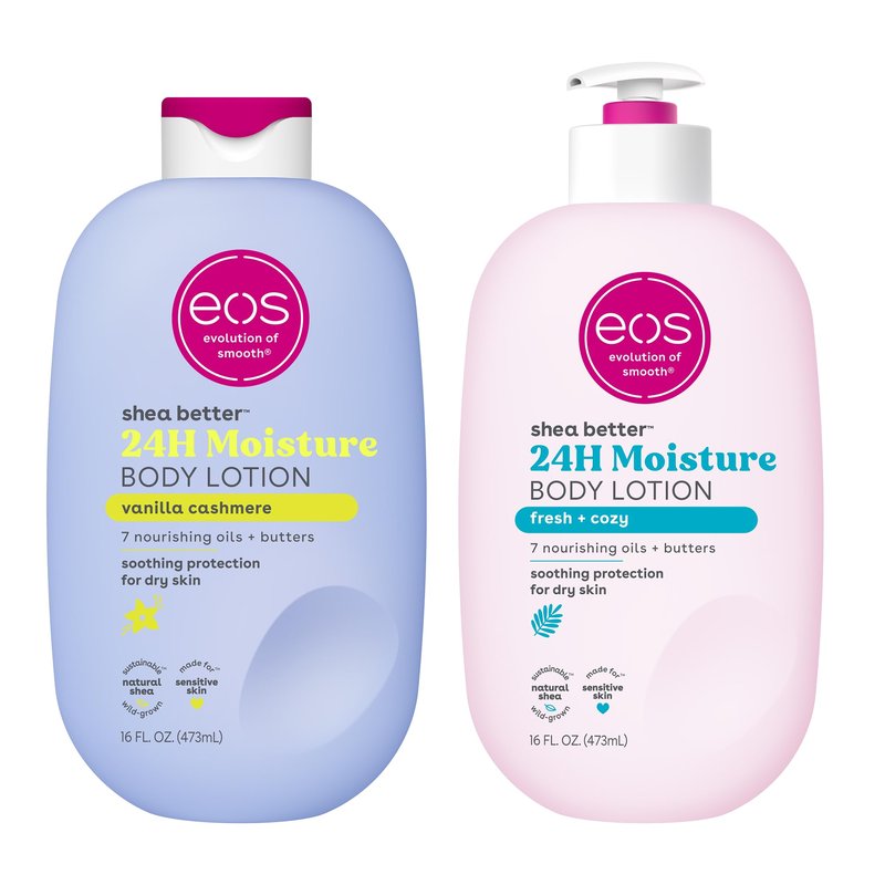 eos Shea Better Body Lotion Set- Vanilla Cashmere + Fresh & Cozy, 16 fl oz, 2-Pack
