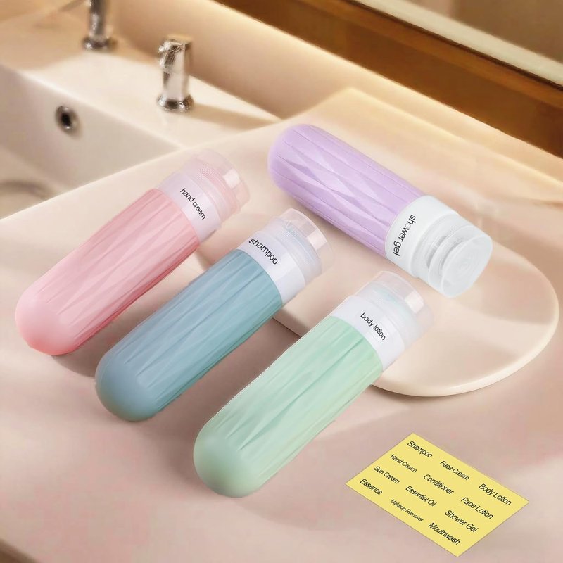 IYYI Travel Bottles - TSA Approved Silicone Toiletry Containers | Leakproof & Refillable (Gray, 90ml)