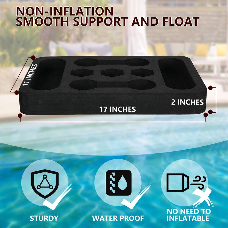 CY ShineLing No-Inflation Floating Drink Holder – Multi-Hole Design for All Bottle & Cup Sizes – Perfect for Pool Parties, Beach, Lake, Hot Tub & Spa – Fun for Any Water Occasion