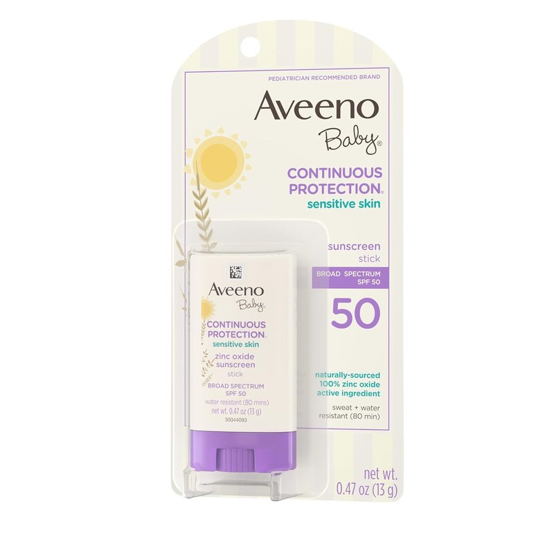 Aveeno Baby Mineral Sunscreen Stick - SPF 50 Protection for Sensitive Skin | Travel Size 0.47 oz
