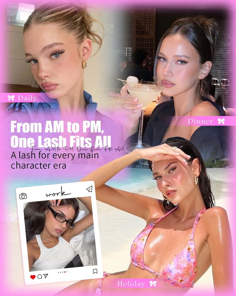 Natural Lash Clusters - Venus Wispy Eyelash Extensions | Invisible Thin Band, 8-16mm DIY Individual Lashes for a Natural Look