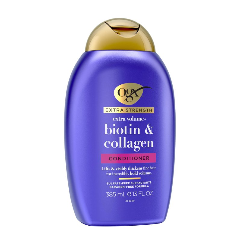 OGX Extra Strength Biotin and Collagen Conditioner, 13 fl oz, Sulfate-Free, Thicker, Fuller Hair