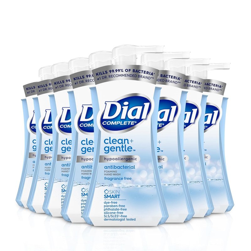 Dial Complete Antibacterial Foaming Hand Wash - Fragrance-Free, 7.5 fl oz | 8 Count Case