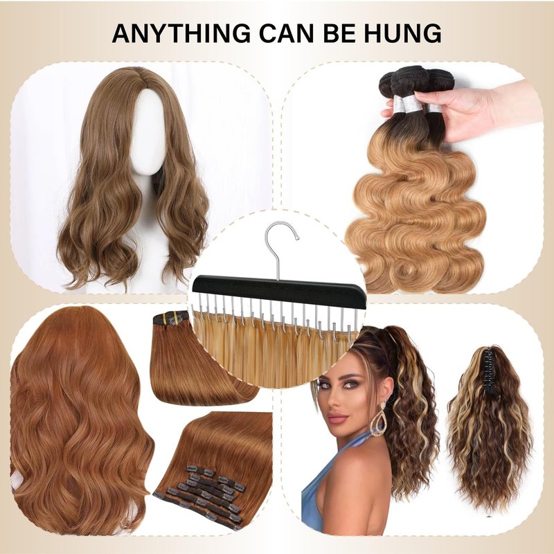 AIHOPESTO Hair Extension Holder - Professional Full Length Weft Styling Tool for Multi-Layer Hair Washing, Drying, Coloring, Styling & Storing