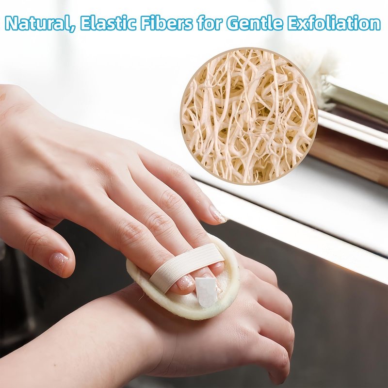 Natural Loofah Face Scrubber,Exfoliating Facial Scrub Pads Made from Organic Luffa for Women and Men (3.35", 6Pack)