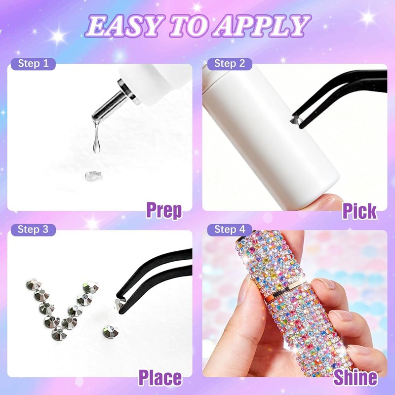 Skiennix 48000Pcs Resin Jelly Rhinestones - 48 Color 3mm Flatback Gems for Crafting & Nail Art