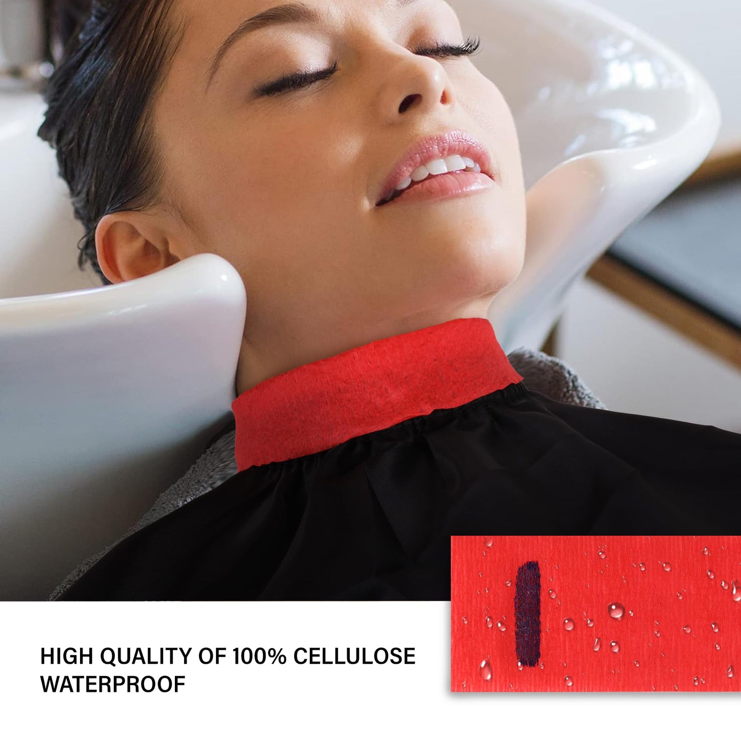 Stretchy Barber Paper Neck Strips - 5 Rolls & 500 Disposable Bands, Professional Hairdressing Accessory Tool