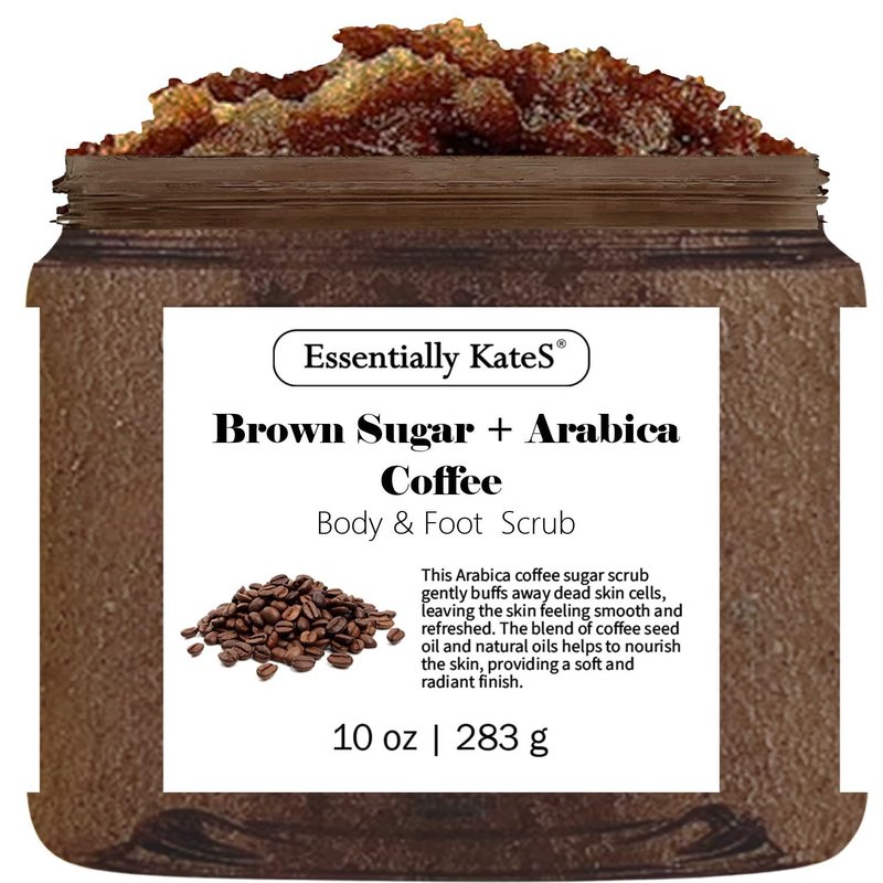 Brown Sugar & Arabica Coffee Body Scrub – Natural Exfoliating Scrub for Smooth, Glowing Skin, Hydrating & Cellulite-Reducing, Paraben-Free, Spa-Quality