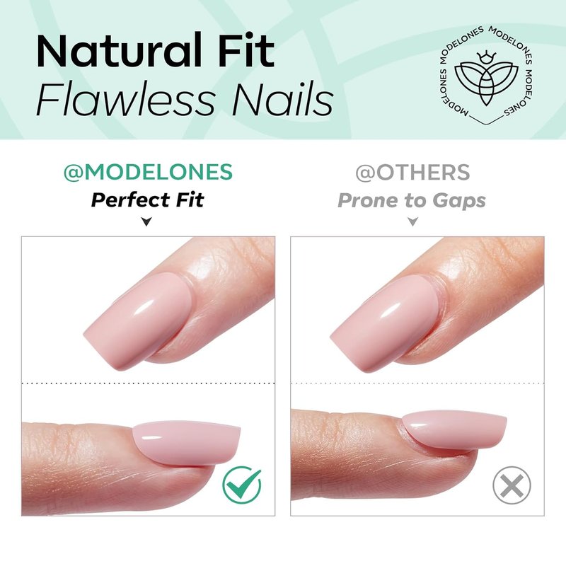 Modelones Bright Green Oval Press-On Nails Kit - 32 Pcs with Glue, File & Prep Pad | Perfect Spring Gift for Women